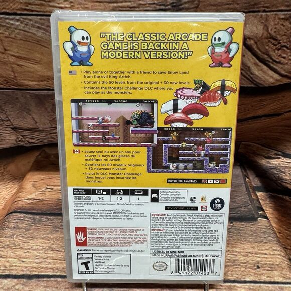 Snow Bros. Nick & Tom Special Nintendo Switch Video Game New Sealed Toplan - Picture 2 of 6